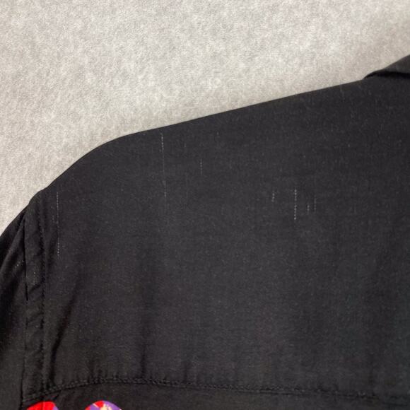 AllSaints Shirt Mens XS Black Ikuma Breakup Short Sleeve Camp All Over Print - Picture 5 of 10